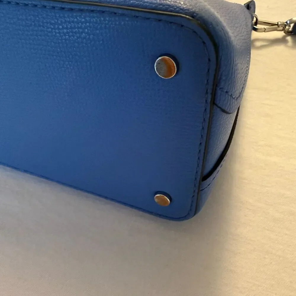 Kate Spade New York | Blue Leather Purse | Crossbody Strap | Top Handle | Zip Cl